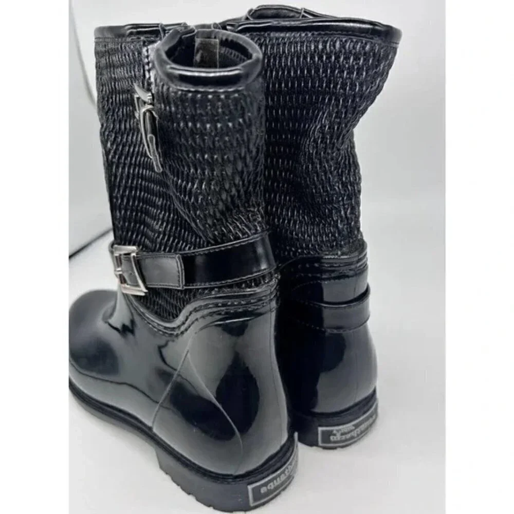 Aquatherm by Santana Canada Bianca Black Patent Leather Waterproof Snow Boots 6